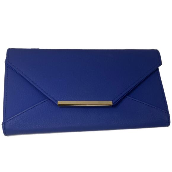 Crossbody Purse Dark Blue/Purple Faux Leather Safe Keeper with Gold Accents - Picture 2 of 12